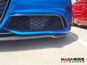 Alfa Romeo Giulia Front Canards - Carbon Fiber - V2 - Feroce Carbon - Sport/ Ti/ Veloce